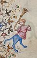Grotesque with bent trumpet, Hours of Charles the Noble, King of Navarre, 1361-1425, fol. 272r