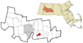 Hampshire County Massachusetts incorporated and unincorporated areas Granby (CDP) highlighted