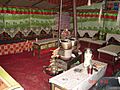 Interior of tea-househotel at Everest Base Camp