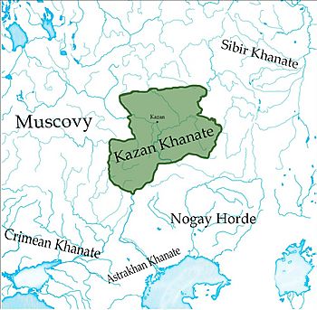 The Khanate of Kazan (green), c. 1500.