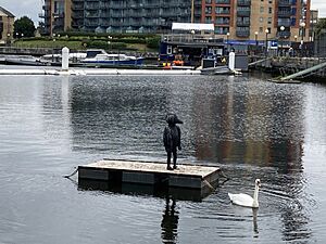 Laura Ford, Bird Boy (without a tail), Royal Victoria Dock, London