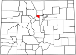 State map highlighting Gilpin County