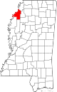 State map highlighting Coahoma County