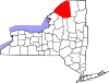 State map highlighting St. Lawrence County