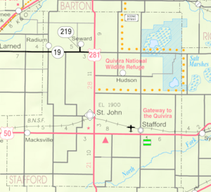 Map of Stafford Co, Ks, USA