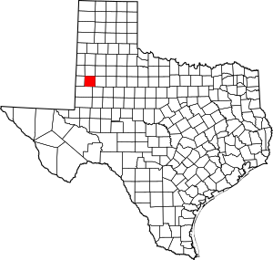 Map of Texas highlighting Terry County