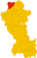 Map of comune of Melfi (province of Potenza, region Basilicata, Italy)