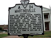 Martinsville Virginia historic marker
