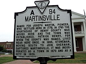 Martinsville Virginia historic marker