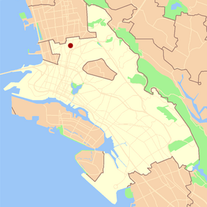 Location of Bushrod Park in Oakland
