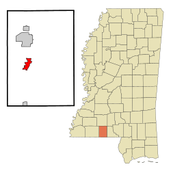 Location of Magnolia, Mississippi