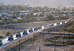 RIAN archive 644461 First stage in the Soviet troop withdrawal from Afghanistan