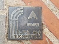 Route marker 1, Route of the Monasteries of Valencia, Pinet, Valencia