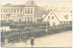 Soldiers of the Latvian National Armed Forces in Liepāja in November 1920