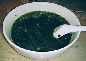 Song dynasty's 'patriotic soup' (prepared in Clovis California) 宋朝的“護國菜”（在加利福尼亞克洛維斯市製備）(4)。