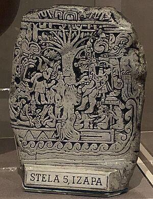 Stela 5 Izapa replica belonging to Howard W Hunter