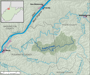 Sugar Creek (Middle Island Creek) map.png