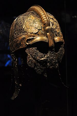 The Vikings Begin 51 - warrior helmet, Valsgärde boat grave 5, 7th century