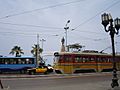 The yellow tram passing through Saad Zaghloul's square