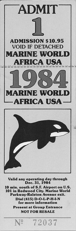 Ticket for Marine World Africa USA