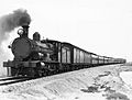 Trans-Australian train westbound from Port Pirie Junction to Port Augusta, Sep 1938 -- loco Ga 24 (John Buckland)