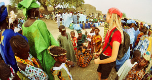 Traveller at Bambara wedding, Mali, West Africaf
