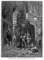 Two men discovering a dead woman in the street during the Great Plague of London Wellcome L0001879