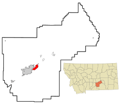 Location of Lockwood, Montana, just east of Billings