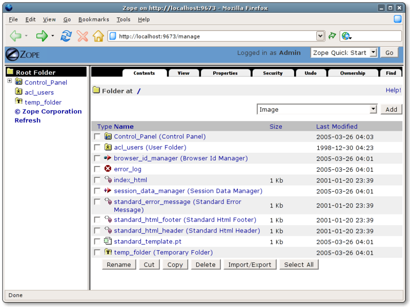 Zope-screenshot