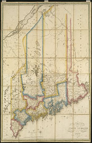 1820 Map of the state of Maine, by Moses Greenleaf and William B. Annin, from the Digital Commonwealth - commonwealth 6t053q062