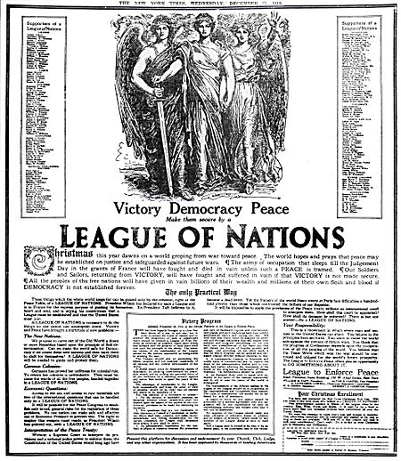 19181225 League of Nations - promotion - The New York Times