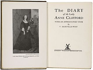 1923 Diary of Lady Anne Clifford