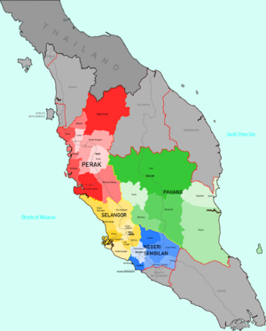 Administrative divisions of the Federated Malay States, 1939