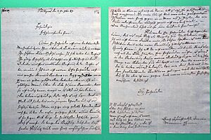 Ausstellung 'Der Zeit voraus - Drei Frauen auf eigenen Wegen' - Stadtmuseum Rapperswil - Marianne Ehrmann-Brentano, handschriftlicher Brief vom 29. September 1789 an Johann-Caspar Lavater 2015-09-05 16-17-54