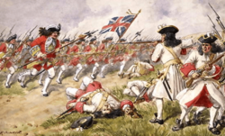 Battle of Ramillies, the 16th Foot charging the French Infantry