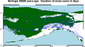 Beringia 20000bp duration of snow cover days 1