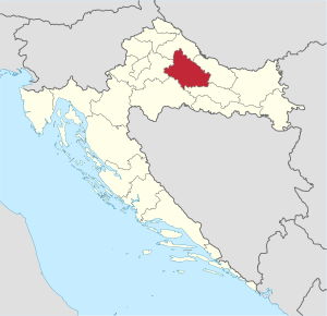 Bjelovar-Bilogora County within Croatia