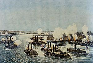 Vessels of the Mississippi River Squadron in the Battle of Island Number Ten