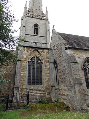 Caythorpe St Vincent - Church tower and north aisle from the north