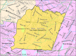 Census Bureau map of Livingston, New Jersey
