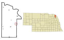 Location of Waterbury, Nebraska