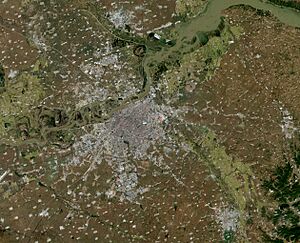 Harbin, China, and vicinities, near natural colors, LandSat-5, 2010-09-22