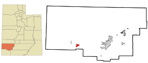 Location in Iron County and the state of Utah