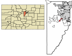 Location of Morrison in Jefferson County, Colorado