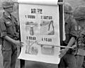 KOREAN TROOPS USE CHART to show villagers types of Viet Cong booby traps