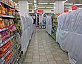 Leavened foods concealed behind plastic at Jerusalem supermarket during Passover
