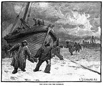 Lifeboats and Lifeboat-men by C F Staniland-The Rush for the Lifeboat