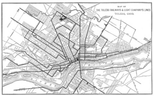 Map of Toledo Railways and Light Company's Lines c 1907