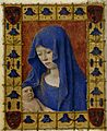 Mary holding the Christ-child - Book of hours Simon de Varie - KB 74 G37a - 001v min
