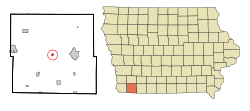 Location of Yorktown, Iowa